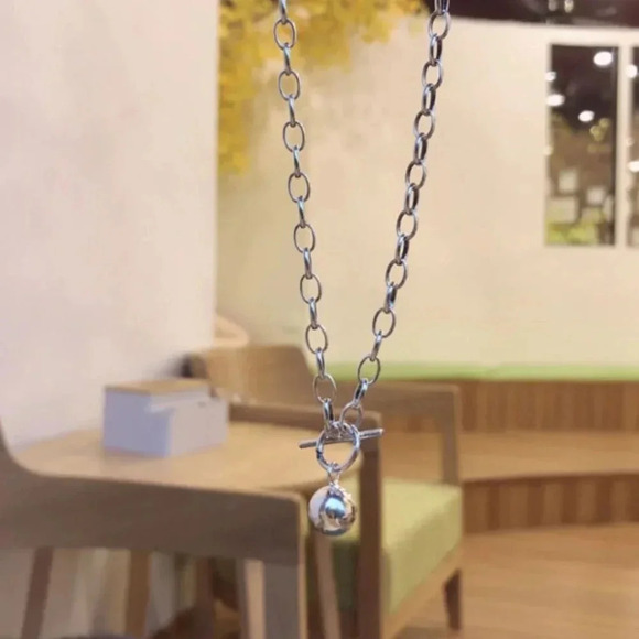 925 Sterling Silver Chunky Toggle Chain Necklace - Picture 5 of 7